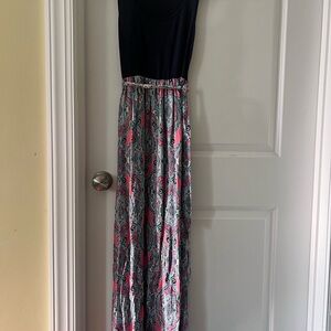 Xhilaration Navy and Pink Maxi Dress